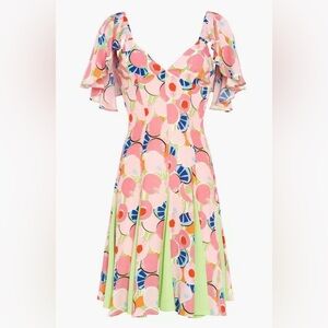 CHIQUITA DRESS | ABSTRACT PEACH BLOSSOM PISTACHIO